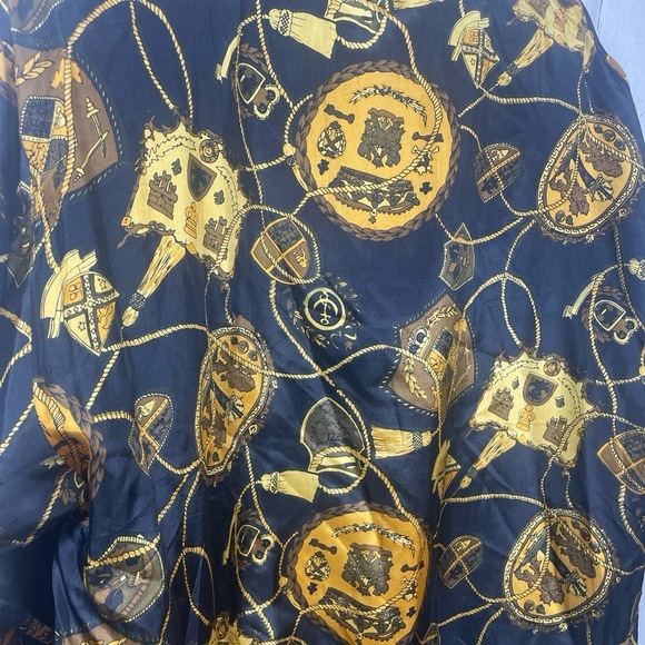 Oleg Cassini Vintage 100% Silk Luxury Printed Windbreaker Full Zip size L NWT - Picture 7 of 11